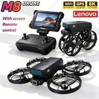 Lenovo M8 RC Foldable Drone with 8K Screen Brushless Motor Profesional HD Dual Camera WIFI Obstacle Avoidance Quadcopter Toy