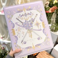 Purple Starry Blossom A5/A4 Binder Premium Leather Card Collection Book for K-Pop Cards, Instant Photos Memorabilia Photo Album