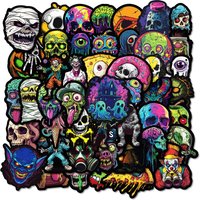 10/30/50pcs Cool Horror Joker Skull Stickers Decals Fridge Laptop Motorcycle Skateboard Phone Bike Waterproof Sticker Kids Toys