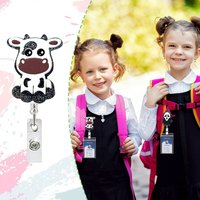 Funny Badge Holder Halloween Ghost Skeleton Shape ID Holder Doctor Nurse Card Holder Cute Student Name Tag Clip Badge Reel