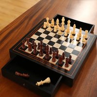 24cm/9.45inch Wooden Chess, High-Grade Solid Wood, Drawer Board, Strategy Family Game, Perfect Gifts