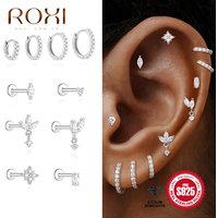 ROXI 925 Sterling Silver Moissanite Gold Stud Earrings For Women-Daily Wear Earrings-Stud Earrings Screw Back-Birthday Gifts Her