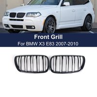 Pair Car Front Kidney Grille Grills For BMW X3 E83 Diesel Petrol SUV Facelift 2007-2010 Double slat Hood Grill Racing Grills