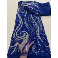 African French Mesh Lace Fabric With Sequins Beads 2026 New Luxury French Tulle Lace For Nigeria Bridal Wedding Dresses Sewing
