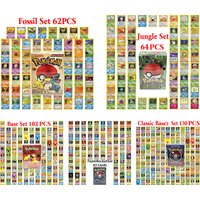 PKM Whole Set Proxy Base Set(BS) Base Set2(BS2) Jungle(JU) Fossil(FO) Team Rocket(TR) Series 1st Edition PTCG Game Rare Cards