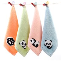 1Pcs 25x25cm Cartoon Panda Jacquard Cotton Baby Children Face Towel Hand Washcloth Water Absorbent Soft