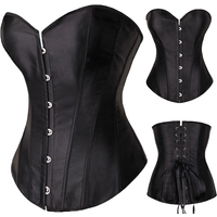 Corsets for Women Lace-up Bustiers Tops Sexy Overbust Slimming Shapewear Satin Waist Cincher Vintage Waist Belt Bridal Corselet