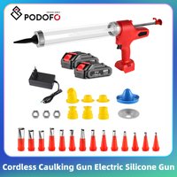 Podofo Silicone Caulking Gun 150W Electric Glass Caulking Gun with Battery Cordless Silicone Gun Seal Sealant Tool for Filling