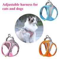 Pet Cat Dog Harness Vest Chest Rope Set Reflective Breathable Adjustable Pets Harness Kitten Collar for Small Medium Dogs Cats