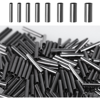 Aventik 150pcs Fishing Barrel Crimp Sleeves Single Copper Tube Fishing Line Crimping Loop Wire Leader Connector Fishing Tackle