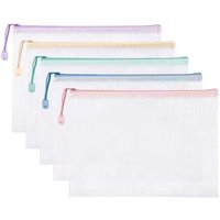 5-30Pcs Mesh Zipper Pouch Document Bag A4/A5 Size Document Storage Transparent Office File Organizer For Office School Supplies