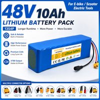 48V 10000mAh 13S4P Lithium Ion Battery Pack Built-in BMS With 54.6V Charger High Capacity For Electric Scooter