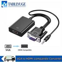 VGA to HDMI-Compatible HDMI to VGA Converter Adapter 1080P Video Cable for PC Laptop to HDTV Projector Monitor