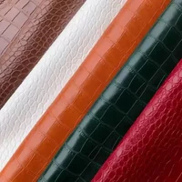 Glossy Embossed Crocodile Texture Faux Leather Roll Synthetic Leather Crafts Fabric Wallets Keychains Handbags Re-upholstering