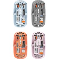 Rechargeable Bluetooth Mouse Wireless Mouse Transparent Shell Mouse with 2.4GHz USB 1600DPI Gaming Wireless Mouse for Laptop