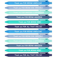 6/12pcs inspirational ballpoint pens, retractable pens with inspirational quotes, thank you for the gift