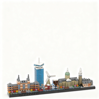 453PCS MOC Architecture Amsterdam Skyline Model Custom Building Blocks DIY Assembly Display Gift Collectible Decoration Ideas