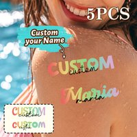 Custom Text Temporary Tattoos, Personalized Fake Tattoos, Customized Name Tattoo,Customizable Letter Tattoo Stickers