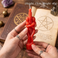 1PCS Buddha Ritual Candle Esoteric Candles Couple Lover Wish Pray Candles Red Color Male Female for Religious