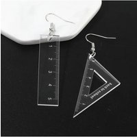 New Women Fashion Ruler Acrylic Earrings Creative Triangle Drop Dangle Funny Jewelry For Women Gift Accessories For Girls