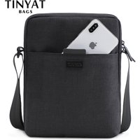 TINYAT Men's Bags Light Canvas Shoulder Bag For 7.9' Ipad Casual Crossbody Bags Waterproof Business Shoulder bag for men 0.13kg