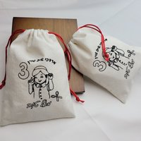 Customised Logo Printed Gift Drawstring Gift Bags Hats Clothing Hair Handbag Birthday party baby shower Dessert Table decoration