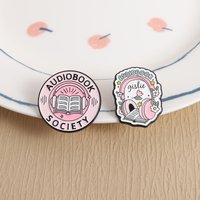 Audiobook Society Enamel Pins Book Lover Brooches Halloween Badges Sweet Bookworm Jewelry Gift for Reader Friends