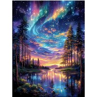Jigsaw Puzzle 500 1000 1200 2000pcs Glowing Stars And Swirling Galaxy Night Sky For Adults Stress Relief Home Decor Present