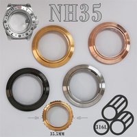 35.5MM Transparent Bottom Case Back Cover For 40mm SUB/39.5mm Yacht/ Vantage NH35 Watch Stainless Steel Shell Modify Parts