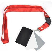 Digital Camera 3 in 1 Pocket-Size White Black Grey Balance Cards 18 percent Gray Card with Neck Strap for Digital Photography