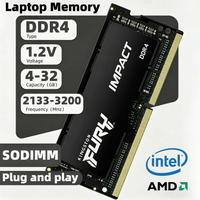 Kingston Fury DDR4 Notebook memory 4GB 8GB 16GB 32GB 2133MHz 2400MHz 2666MHz 3200MHz SODIMM 1.2V RAM for Laptop 2xPC4-21300S 2xPC4-25600S Compatible with HP Dell notebook intel and AMD 260Pin
