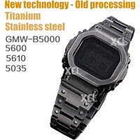 Retro Style Case 5600 5610 GMWB5000 Mod Kit For Casioak Watch DW5600 G5600E GWM5610 GWB5600 Titanium Bezel Strap With Refit Tool