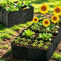 1/4/6/8 Pockets Plant Growing Bags Felt Rectangular Planting Bag for Vegetables Flowers Garden Bed Divided Raised