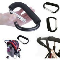 Large Carabiner Stroller Hooks Organizer Aluminum D Ring Spring Snap Keychain Clip Carry Handle for Hanging Purses Shopping Bags