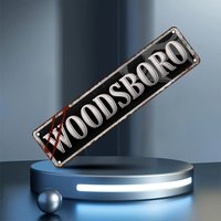 2D Flat, Horror-Inspired Woodsboro Metal Wall Hanging - UV Printed Durable Iron Sign, 40.01cm x 10.01cm | Rustic Horror Movie De