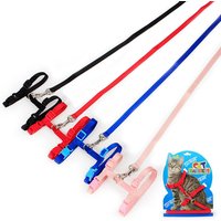 Kitten Cat Harness Leash Set Walking Escape Proof Adjustable Nylon Halter Collar Harness for Cats Puppy Rabbit Pet Accessories