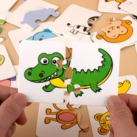 32PCS Toddler Card Match Game Cognitive Truck Fruit Animal Life Set Puzzle Children Cognitive Early Educational Puzzle Toys