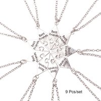 9 Pcs/Set Best Friends Necklace Creative Pentagram Pendant Alloy Accessories Friendship Necklace BFF Friendship Jewelry Gift