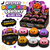 Zestaw Halloweenowych Squishy Dumplingów 1-5 szt. Losowy Mystery Box, Wolno Powracający do Formy, Antystresowy Gadżet Sensoryczny, Sztuczne Jedzenie, Prezent na Biurko