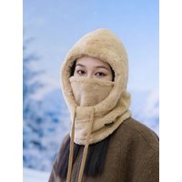 AliExpress NONE Winter Balaclava Warm Thermal Windproof Full Face Mask Polar Fleece Ski Cycling Hood Adjustable Motorcycle Drawstring Mask Cap