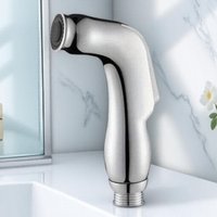Handheld Bidet Sprayer Chrome Finish ABS Toilet Shower Head for Personal Hygiene and Pet Bathing in Bathroom