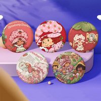 Classic Animation S-Strawberry S-Shortcake Creative Pins Funny Smiley Faces Round Snap-in Brooch Badge Backpack Hat Accessories