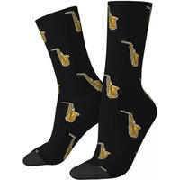 Saxophone Player Socks Harajuku Sweat Absorbing Stockings All Season Long Socks Accessories for Man's Woman's Birthday Present