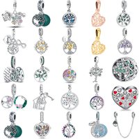 925 Sterling Silver Charm Beads Family Forever Dangle Pendant Four Leaf Clover Heart Tree Fit Original Jewelry Gift