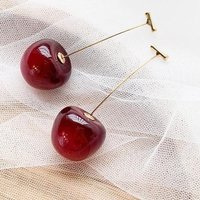 Sweet Cherry Earrings Ladies Delicate Fruit Design Drop Dangle Earrings Wedding Party Korean Ear Jewelry Gift Women
