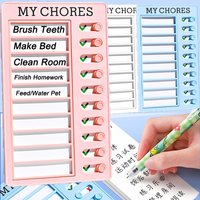 Daily Chore Checklist Chart Reusable Task Tracker Board Student Self Discipline Reward Planner Home Routine Schedule Organizer