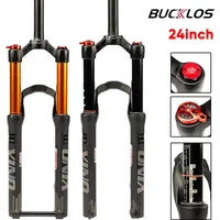 BUCKLOS Suspension Bike Fork 24 Inch 120mm Travel MTB Bicycle Air Fork Disc Brake Bicycle Fork Quick Release/Thru Axle Bike Part