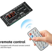 DC 12V Wireless Bluetooth 5.0 MP3 Player Decoder Board LED digital display TF Card Slot USB FM With Remote Control Car Speaker