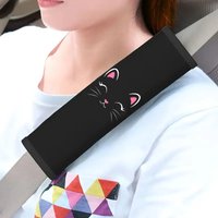 2pcs Cat Pattern Car Seat Belt Shoulder Cover Comfortable and Preventing Neck Pinching Car Shoulder Cover Car Decoration