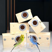 Wood Bird House Nest Birds Breeding Box Bird Parrot Breeding Decorative Cages Pet Accessories Home Balcony Decoration Mating Box